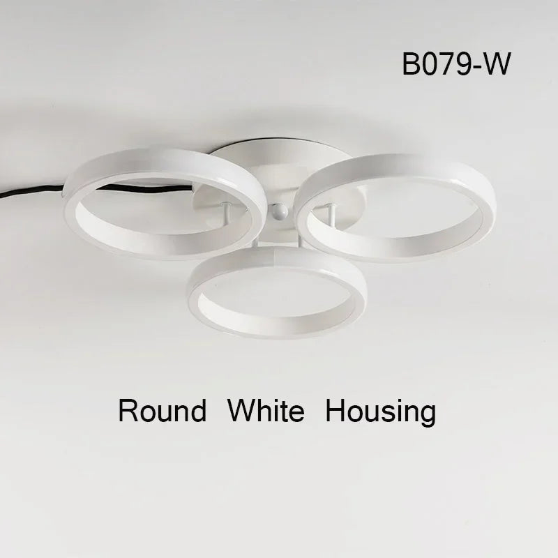 LED Ceiling Light Modern 3 Rings Ceiling Lamp for Bedroom Living Room Bathroom Entrance Corridor Ceiling Kitchen Lighting
