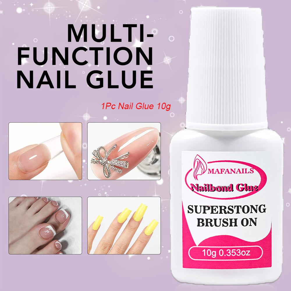 5Pcs Fast Drying Nail Art Glue Glitter UV Acrylic Rhinestones Press on Nails Strong Adhesive Nail Glue False Tips Manicure Tool