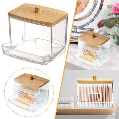Cotton Swab Storage Box Toothpick Storage Box Makeup Pen Storage Organizers Transparent Dustproof Box Home Organization
