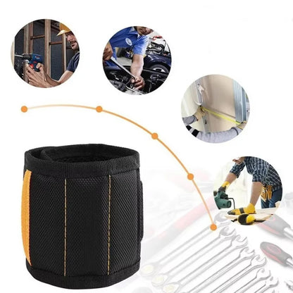 Magnetic Wristband for Holding Screws,Nails,Drilling Bits,Wrist Tool Holder Belts with Strong Magnets,five Rows of Ten Magnets