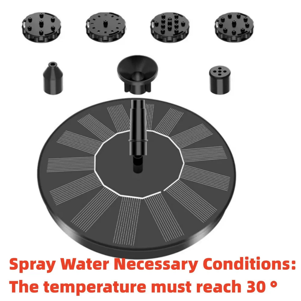 Solar Fountain Pump Energy-saving Plants Watering Kit Colorful Solar Fountain Solar Panel Bird Bath Fountain Outdoor Garden Pool