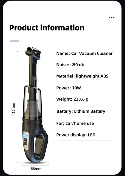 Car Multipurpose Vacuum Cleaner Handheld Powerful Suction Rechargeable Car and Home Dual Use Small Wireless Vacuum Cleaner