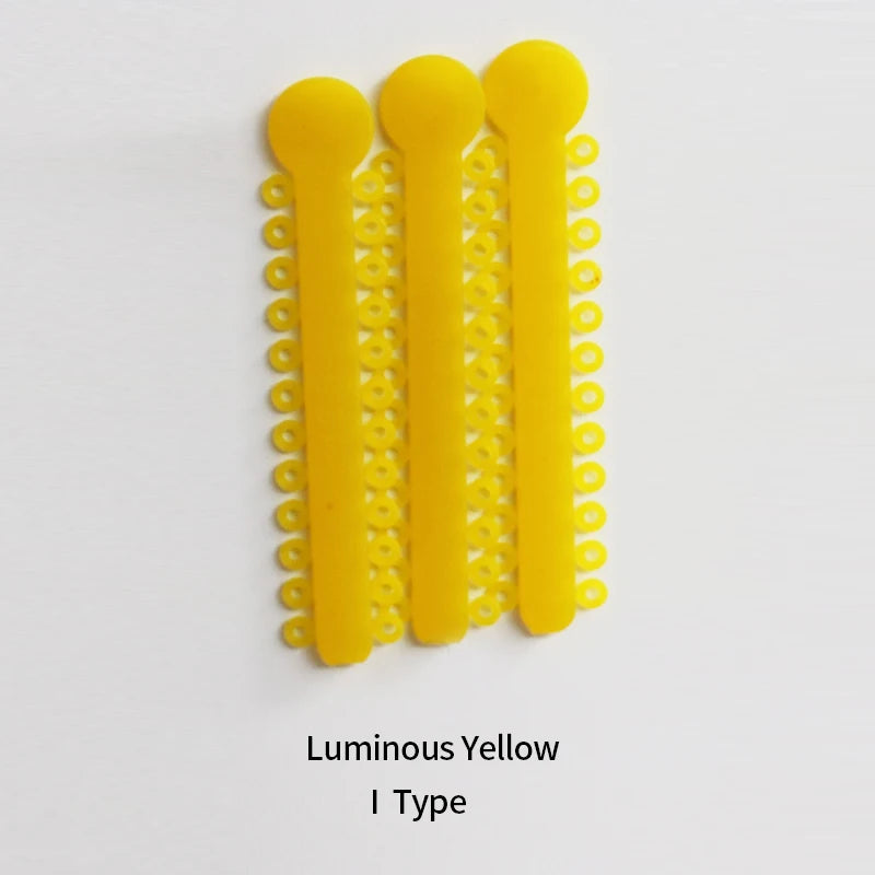 Dental Night-Light Luminous Ligature O Tie /I Tie for Orthodontic Brace Yellow Blue Green Dental Material