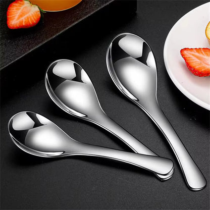 5pcs Stainless Steel Spoon Spoon Household Creative Stainless Steel Tablespoon Soup Spoon Small Spoon Spoon Children Dinner
