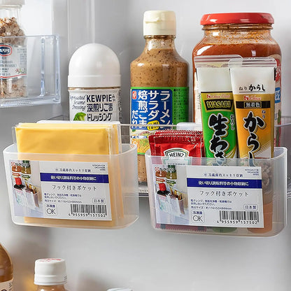 Refrigerator Side Door Organizer - Hanging Storage Bin for Condiment Packets, Sauce Pouches, Small Items, Space-Saving Fridge Or