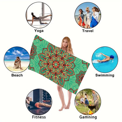 1PC Beach Towel Boho Design Bath Towels Extra Large Sand Free Quick Dry Travel Towels Gifts For Yoga Sports Adults