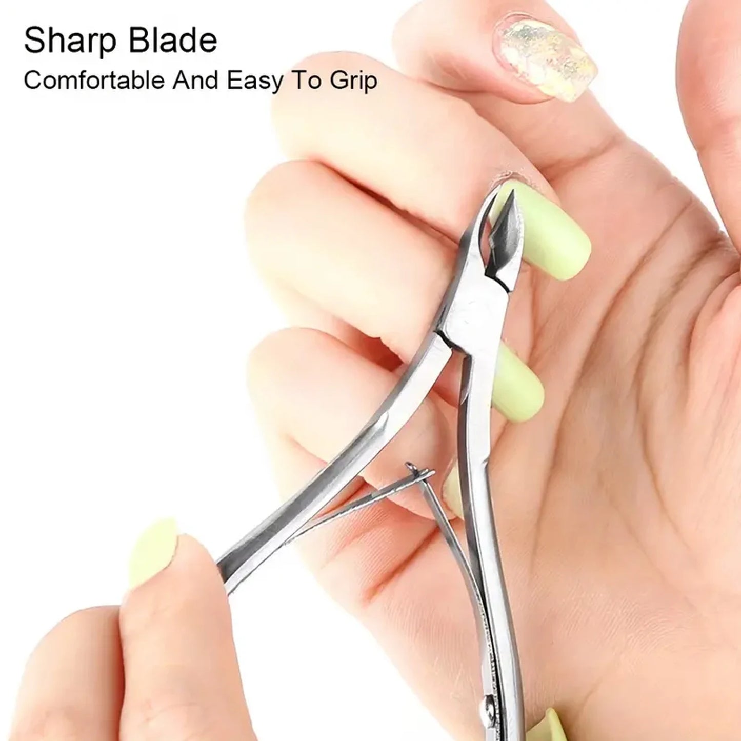 Stainless Steel Nail Cuticle Scissors Set With Dead Skin Pusher,Manicure Pedicure Tool, UV Polish Gel Remover Tool For Nail Care