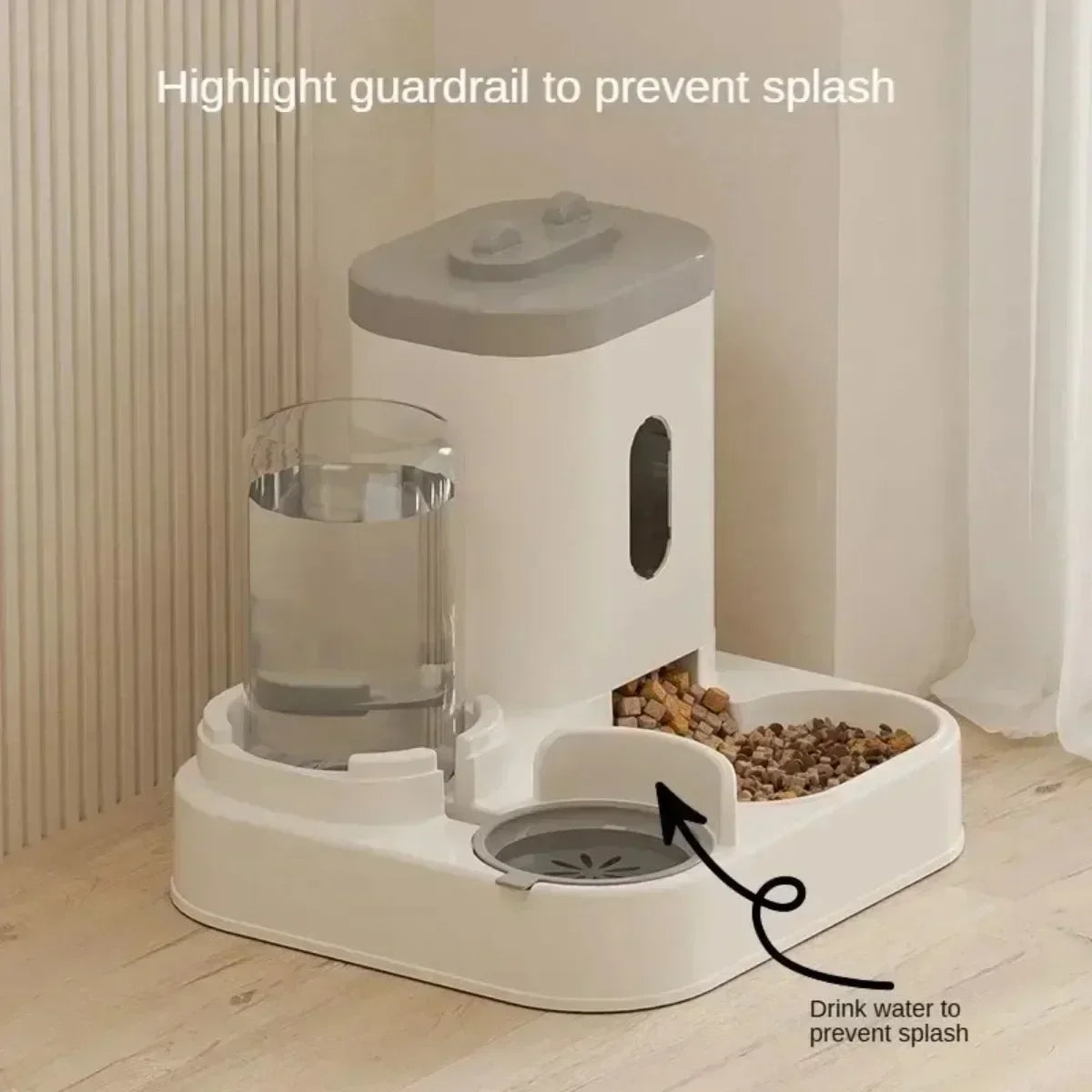 Automatic Pet Feeder with Water Fountain - Large Dispenser for Cats/Dogs, Puppy/Kitten Feeding/Water Station
