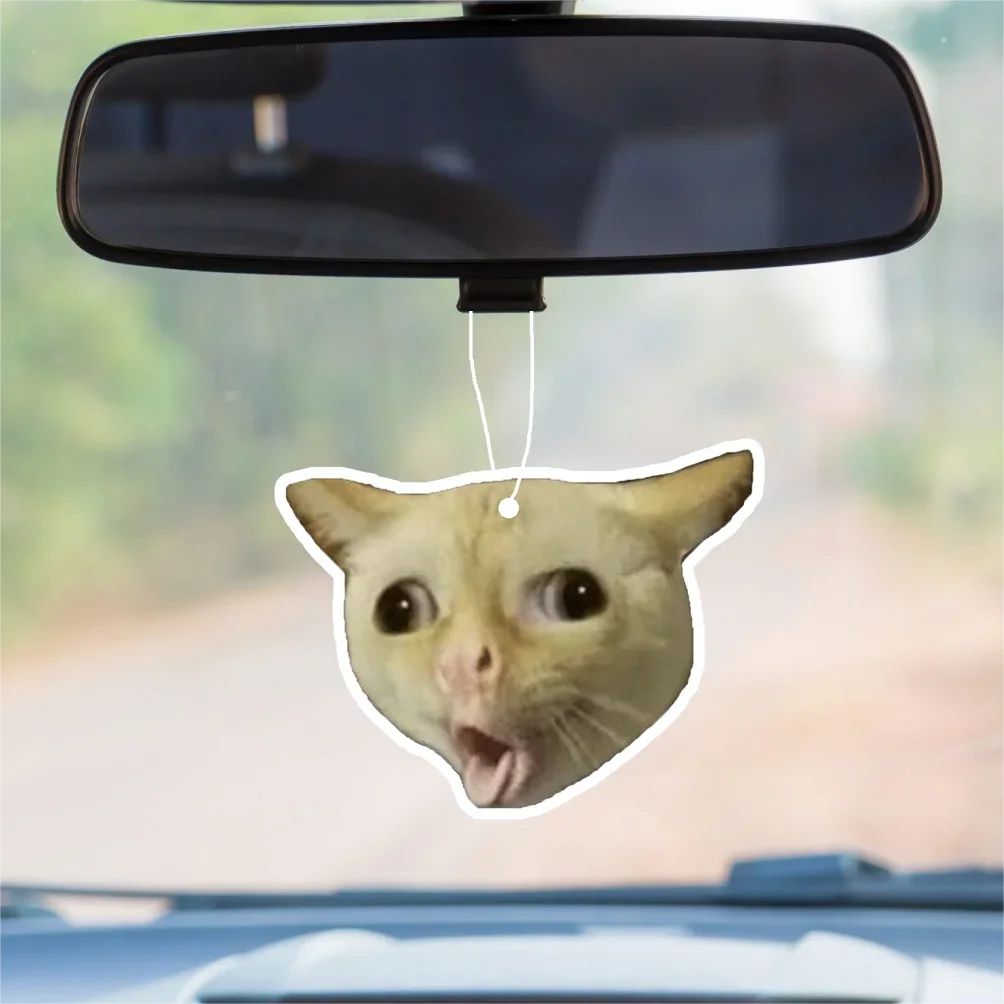 1/3pcs Funny Cat Design Car Aromatherapy Tablet, Car Fragrance Tablet, Car Rearview Mirror Pendant, Wardrobe Aromatherapy Tablet