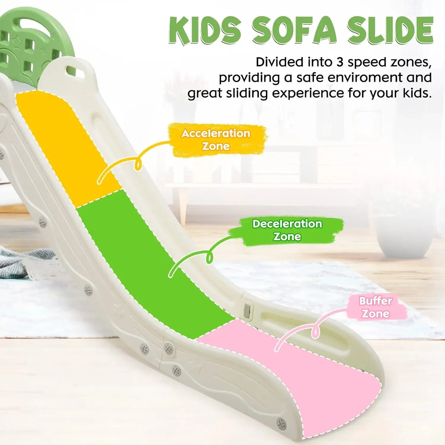 Kids Sofa Slide Climbing Slide for Bed Sofa Stair for Kids Toddlers Boy Girl Adjustable Toy Slide Climber Playset Toy Playground