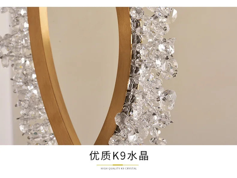 HYN Decorative Chandelier Postmodern Brass Front Desk Circular Art Reception Room Exhibition Hall Crystal Lamp