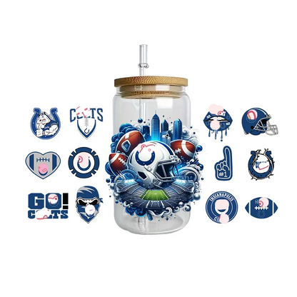 Sports Team Cup Wraps DIY Waterproof Easy To Use Custom Decals UV DTF Transfer Sticker For 16oz Libbey Glasses