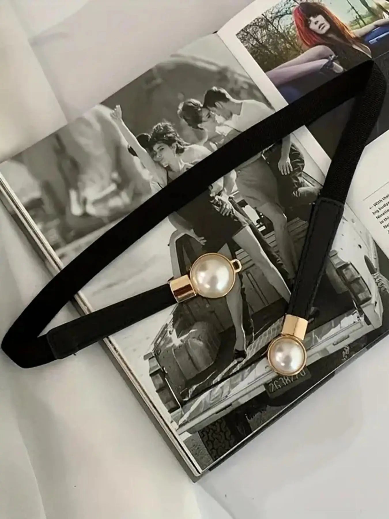 Belt women's versatile elastic thin belt women's decorative matching skirt fashionable simple and versatile buckle thin belt