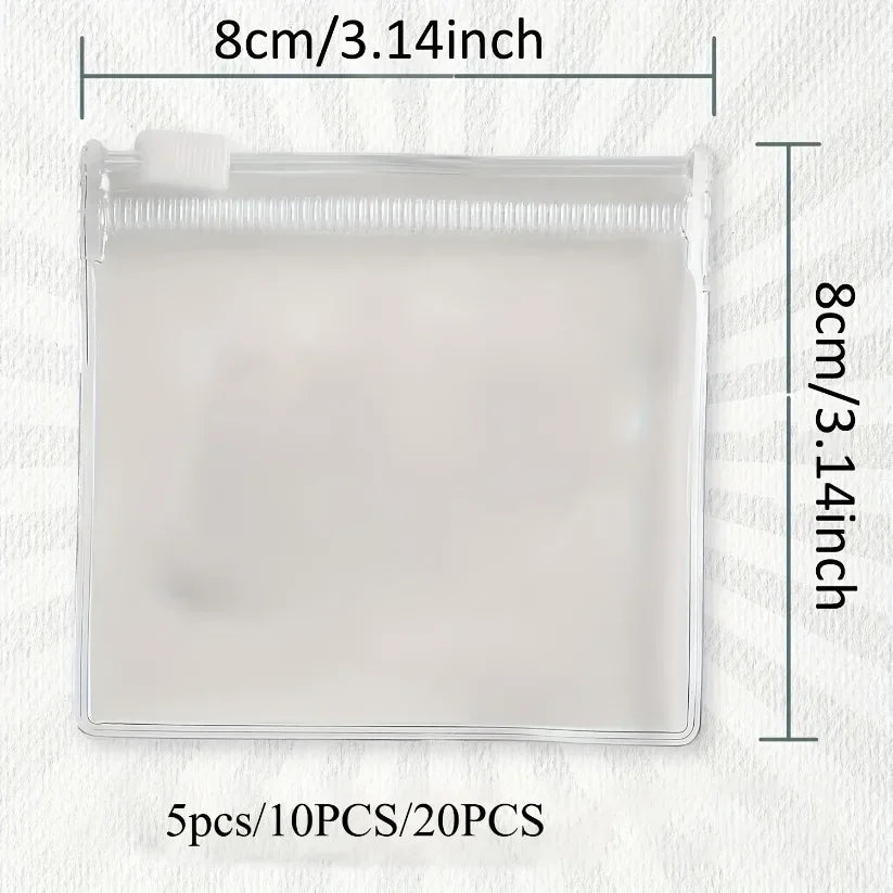 Reusable Self-Sealing White 5/10/20pcs Medicine Bags Zipper Lure Bag Hand Washable with Jewelry Storage and Travel Accessories