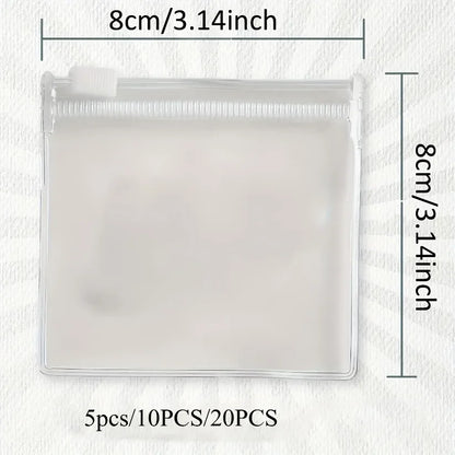 Reusable Self-Sealing White 5/10/20pcs Medicine Bags Zipper Lure Bag Hand Washable with Jewelry Storage and Travel Accessories