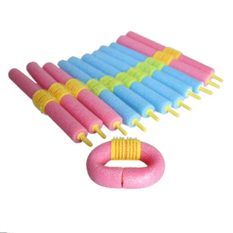 12PCS Soft Hair Curler Roller Curl Hair Bendy Rollers Flexible DIY Magic Hair Curlers Tool Styling Rollers Sponge Hair Curling