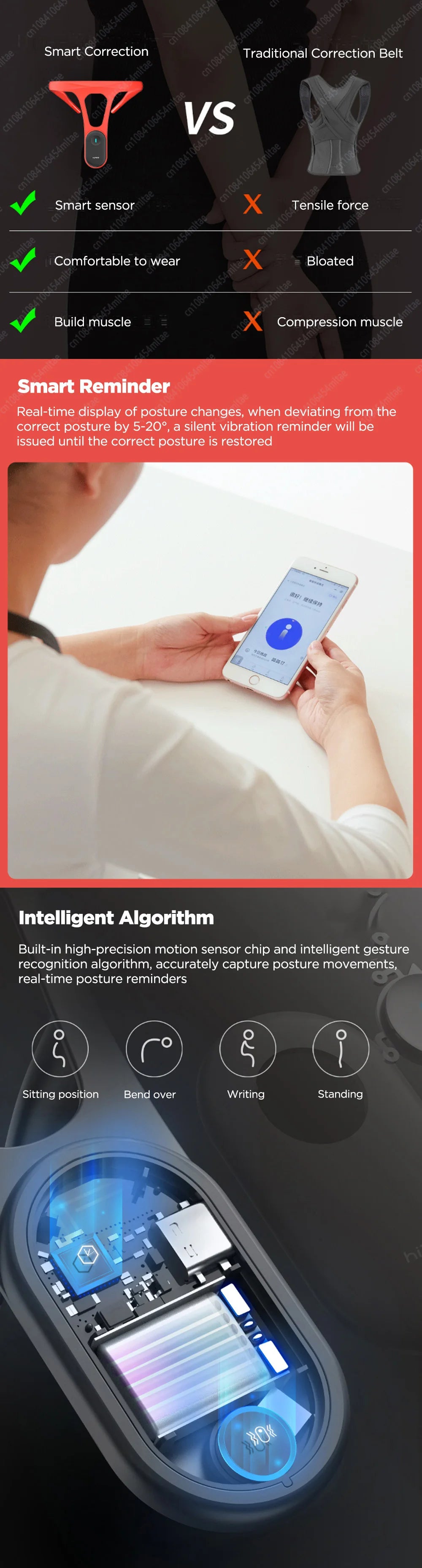 XIAOMI MIJIA Hipee Smart Posture Correction Device Realtime Scientific Back Posture Training Monitoring Corrector for Adult