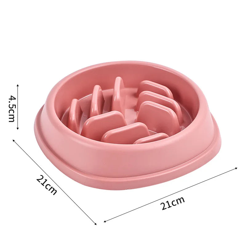 Pet Supplies Dogs and Cats Slow Food Bowl Puzzle Non-Choking Non-Slip Slow Feeder Thickened Plastic Plate Bowl Pet Feeding Bowl