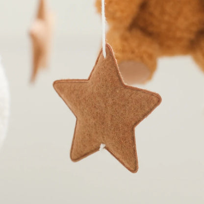 Baby Crib Mobile Rattle Toy 0-12Months Infant Soft Felt Teddy Velvet Pink Bear Bed Bell Hanging Toy Holder Bracket Crib Girl Toy