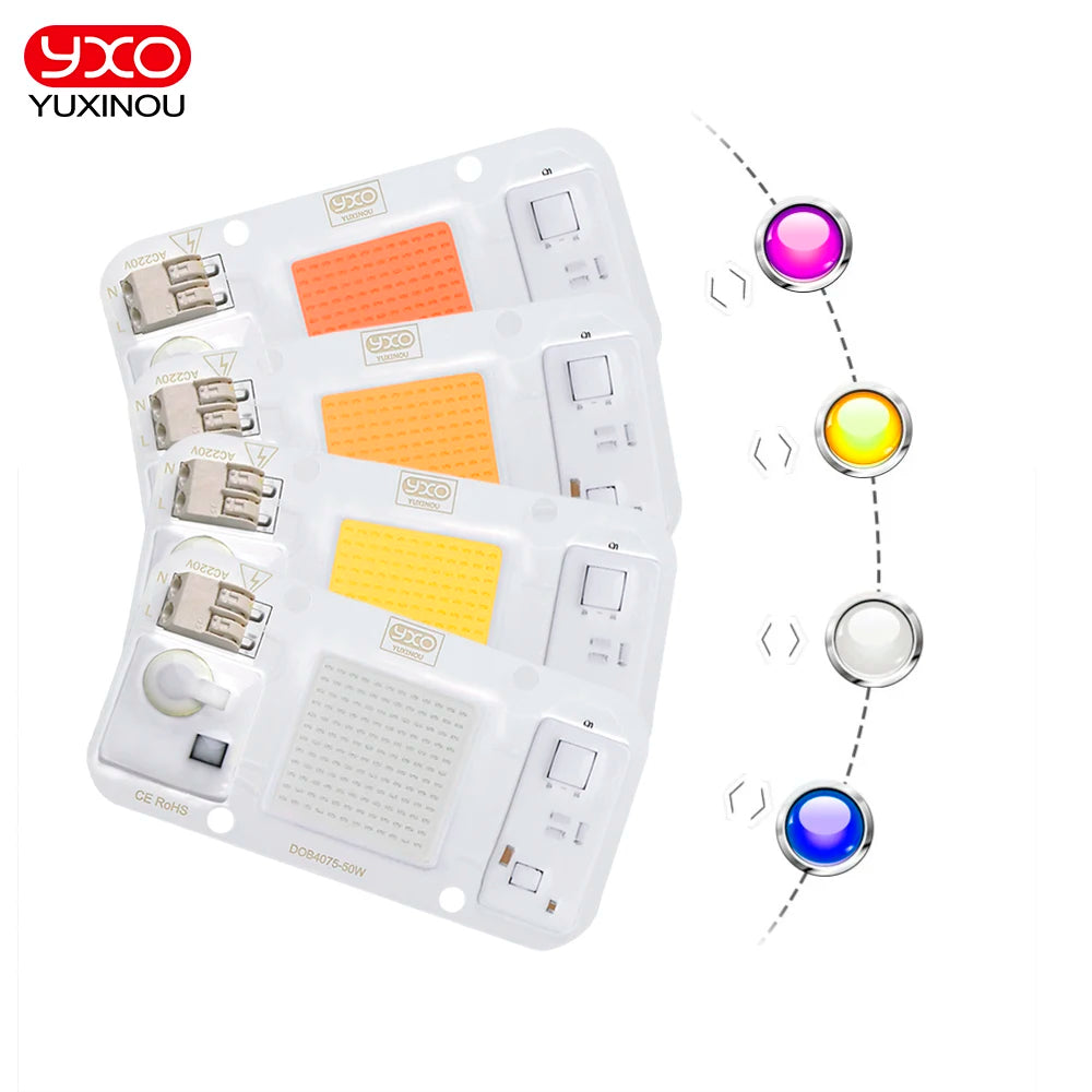 Smart IC LED COB Bulb Chip 20W 30W 50W 230V Input IP65 Waterproof for DIY Street Flood Light Projects Cold/Warm White Options
