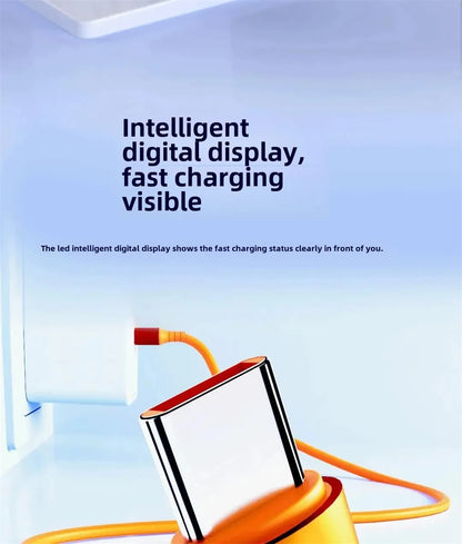 NNBILI 120W 6A Fast Charge USB Type C Quick Charge Cable For Huawei P70 Samsung OnePlus Realme Phone LED Digital Display Cables