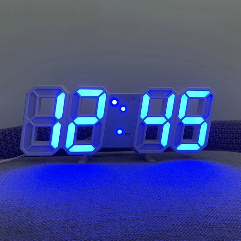 3D Digital Silent Clock Luminous Desktop Alarm Clock Digital Wall Clock Simple Clock Ornament