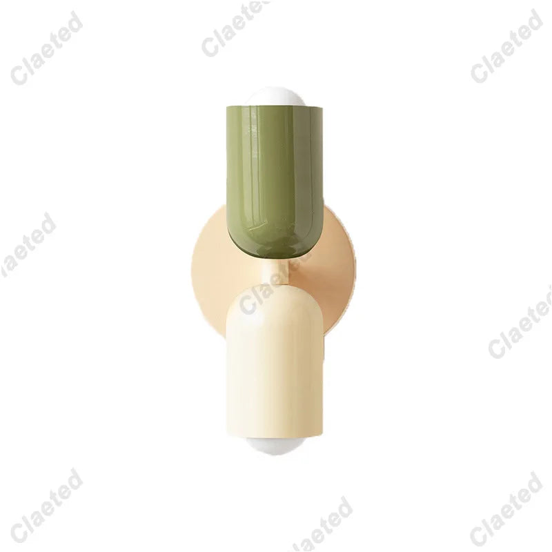 LED Wall Lamp Modern Simple Cream Double Head Light for Living Room Bedroom Besides Study Interior Decoration Fixture