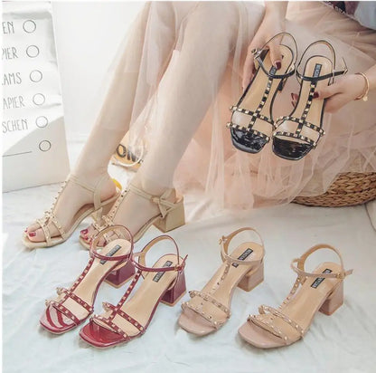 Chunky Sandal Woman Summer New 2024 Orthopedic Roman Wedge Rhinestone Sexy Medium Heel Mirror Luxury Designer Sandals for Women