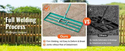 VEVOR Lawn Leveling Rake  Level Lawn Tool, Heavy-duty Lawn Leveler with  Extended Handle Yard Leveling Rake Suit