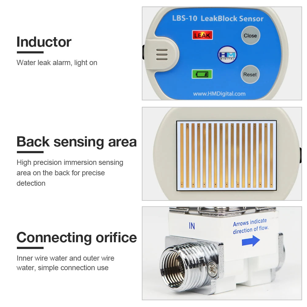 Smart Water Leak Sensor Water Leakage Alarm Overflow Level Detector Flood Protection Automatic Shutdown
