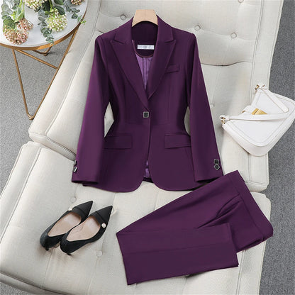 Tailor Made Women Suits Office Ladies Female Business Work Wear 2 Pieces Set Formal Blazer Suits (Jacket+Pants)