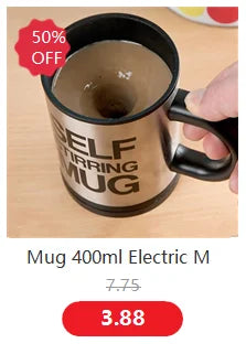 Mug 400ml Electric Mixing Cup Lazy Automatic Self Stirring Coffee Milk Drink Mug Blender Stainless Steel with Lid Gift Box