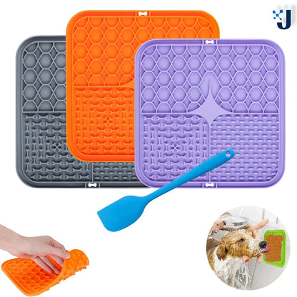 Silicone Pet Licking Pad for Dog & Cat | Anti-Choking Slow Feeder with Suction Cup | Yogurt Meal Mat & Slow Food Bowl Plate