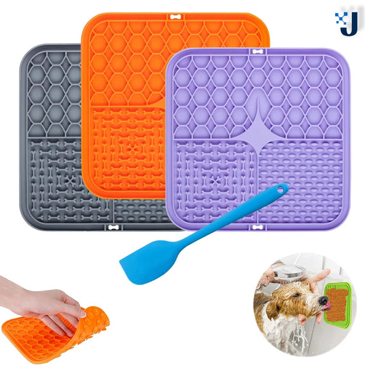 Silicone Pet Licking Pad for Dog & Cat | Anti-Choking Slow Feeder with Suction Cup | Yogurt Meal Mat & Slow Food Bowl Plate