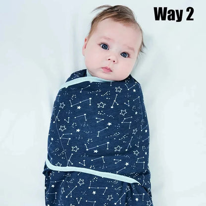 Baby Blanket Hat Set Cartoon Printed Cotton Newborn Swaddle Adjustable Infant Blankets Wraps Applicable All Seasons 0-6 Months