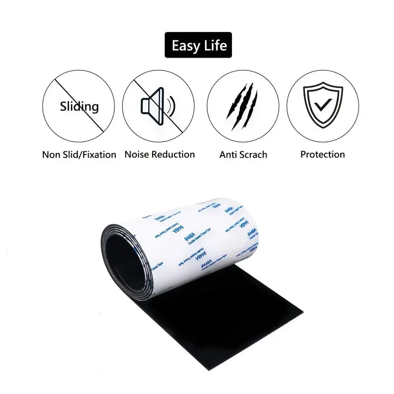 Non Slip Self Adhesive Silicone Cuttable Furniture Pads 4x40 inch - Anti-Sliding Anti-Scratch Rubber Floor Protectors