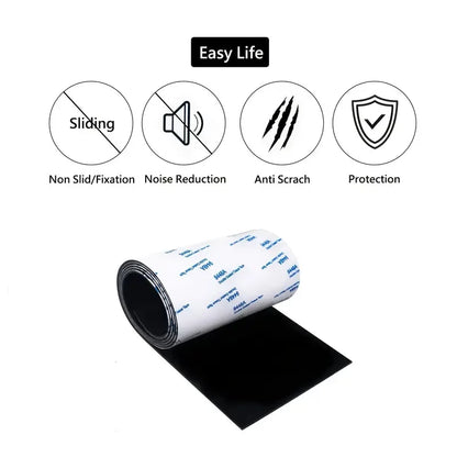 Non Slip Self Adhesive Silicone Cuttable Furniture Pads 4x40 inch - Anti-Sliding Anti-Scratch Rubber Floor Protectors