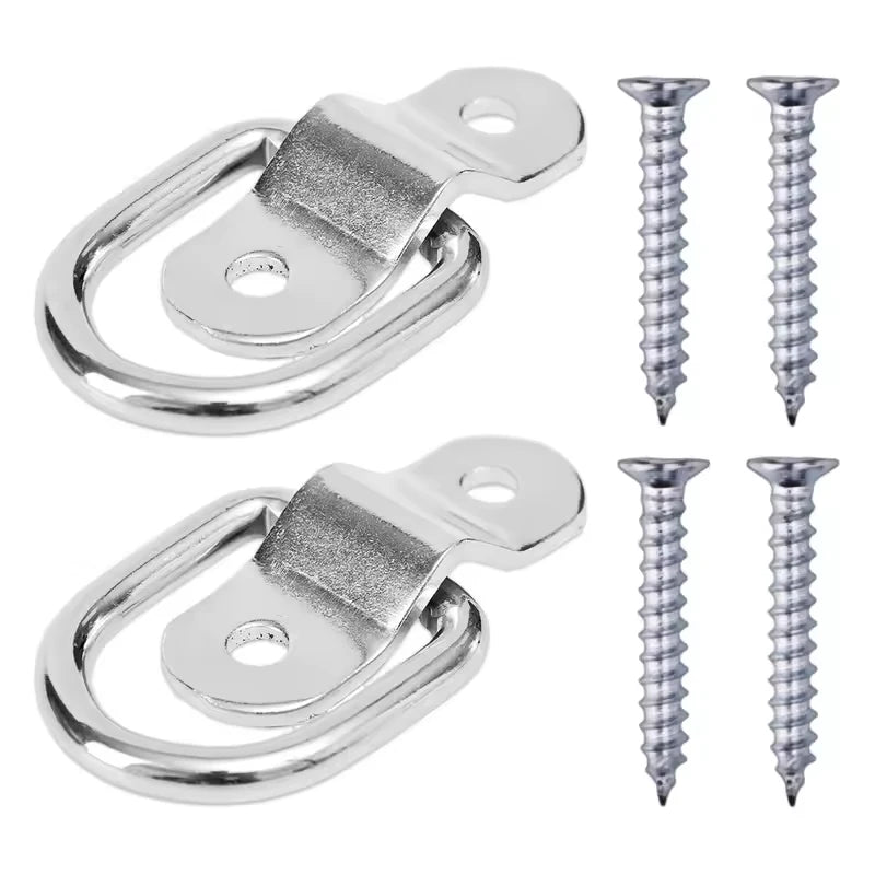 D Ring Tie Down Anchor Hook for Cargo Securing on Car Trucks Trailers Heavy Duty Metal Pull Ring Easy Surface Mount Fixing Point
