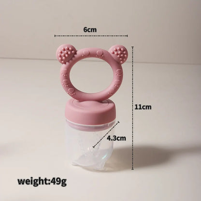 Baby Silicone Fruit Feeder – Bite & Explore Fresh Fruits cute cartoon design Chewable soft