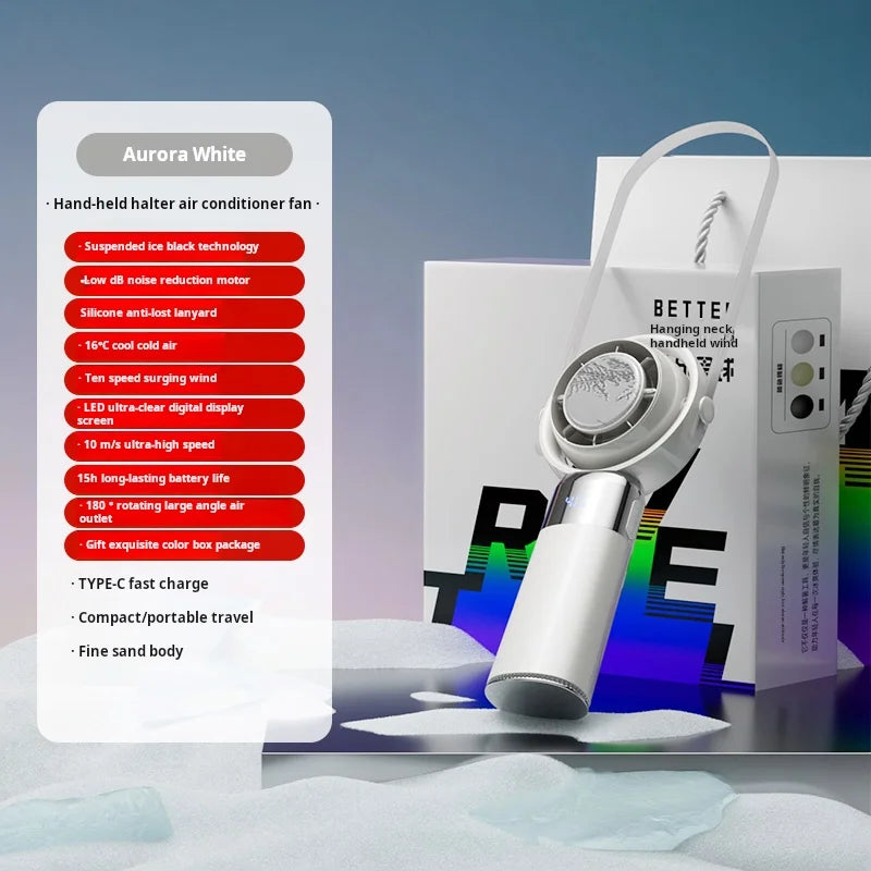 Handheld Fan High Speed Fan Handheld Outdoor Portable Fan Rechargeable Model Digital LifeDisplay Model Strong Wind Long Battery