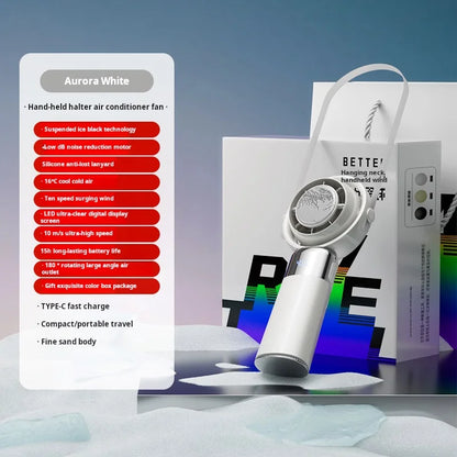 Handheld Fan High Speed Fan Handheld Outdoor Portable Fan Rechargeable Model Digital LifeDisplay Model Strong Wind Long Battery