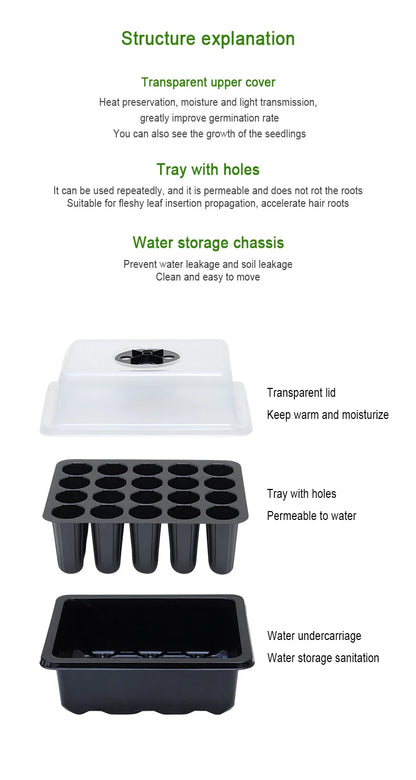 20 Hole Hydroponic Plant Seedling Pots with Intelligent Fill Light Seedling Tray for Fruit Vegetable Gardening Planting Supplies