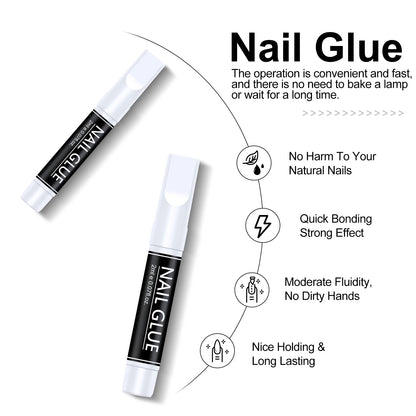 1/3/5/10/15/20pcs Fast-dry Nail Glue Professional Nail Tip Bond Glue 2g/3g/10g for False Nail Tips Long Lasting Glue Nail Tools