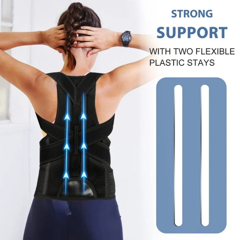 Adjustable Back Posture Corrector With Breathable Shoulder And Waist Support Straps For Boys And Girls To Relieve Back Pain