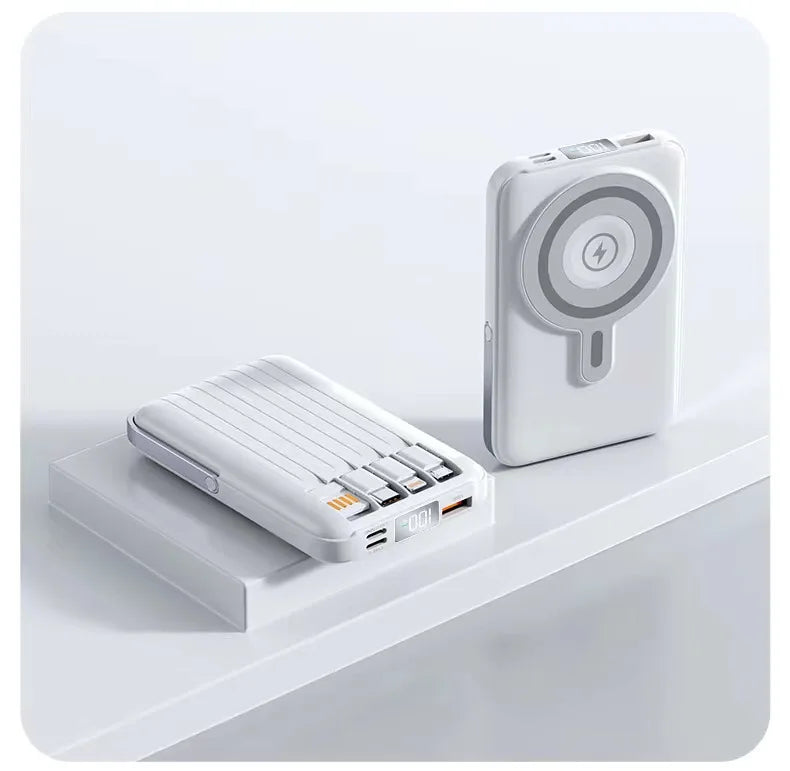 Wireless magnetic power bank 22.5W super fast charging 10000mAh suitable for watches, mobile power banks, lightweight and thin