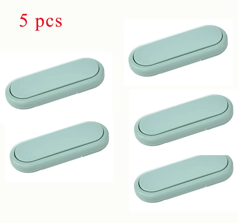 5pcs Children's Drawer Safety Latch Cabinet Door Protection Baby Anti Pinch Hand Invisible Lock Opposite Door Wardrobe Lock