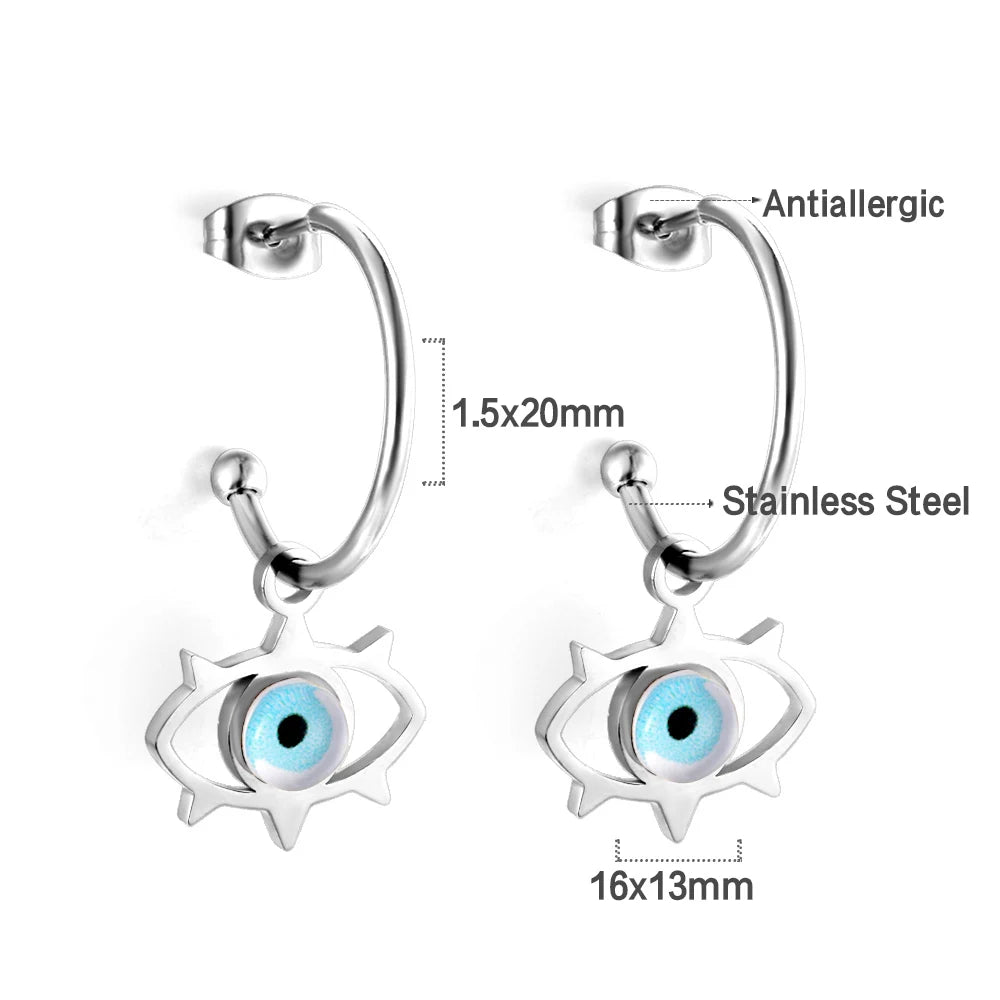 LUXUSTEEL Golden Heart style Women's Hoop Earrings Stainless Steel Female Earring Flower Star Drop Ear ring Jewelry Gifts