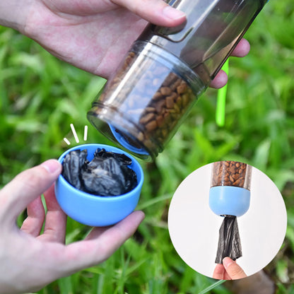 Collapsible Portable Dog Travel Water Bottle Bowl Dispenser with Food Container Waste Bag for Dogs Walking Traveling
