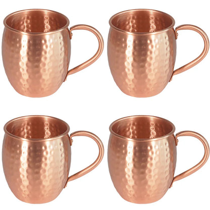 Pure Copper Moscow Mule Mug 350ml – Handcrafted Copper Cup for Cocktails, Mojitos, Whiskey, Beer – Classic Hammered Finish