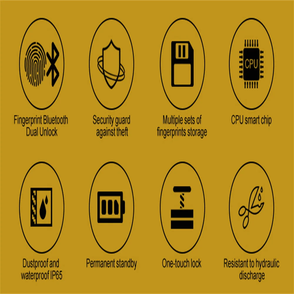 Smart Fingerprint Disc Brake Lock Anti-theft Bluetooth Electric Lock Waterproof for Motorbike Bicycle